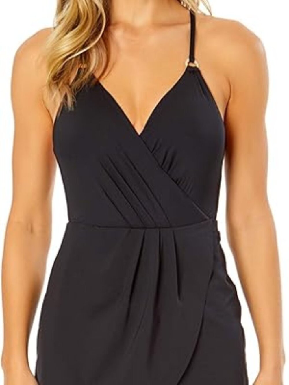 BNWT Anne Cole Live in Colour One-piece Swimdress, Black, Size 12